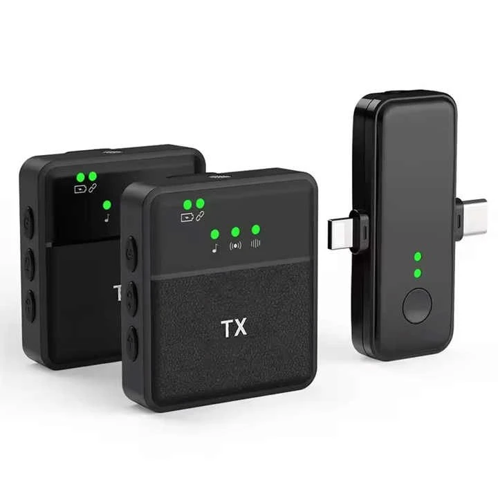 میکروفن یقه ای مدل sx32 double با درگاه اتصال type-c و Lightening